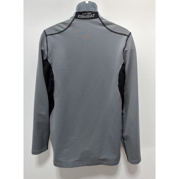 Nike Pro Combat Hyperwarm Dri-Fit Max Mens L 1/4 Zip Pullover Gray 543596-065 - Picture 4 of 8